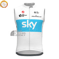 2018 Sky Data Print Fleece Sleeveless Cycling Jersey