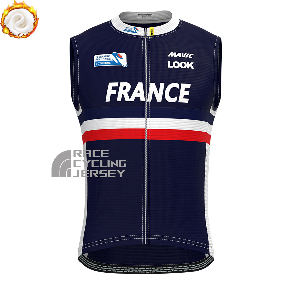 France LOOK Fleece Sleeveless Cycling Jersey