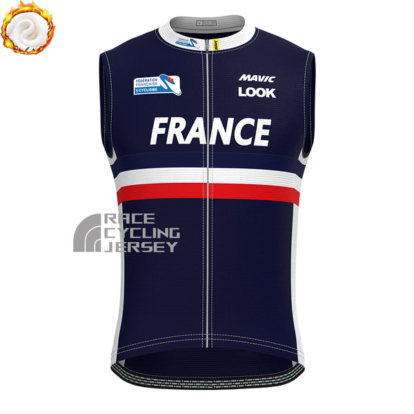 France LOOK Fleece Sleeveless Cycling Jersey