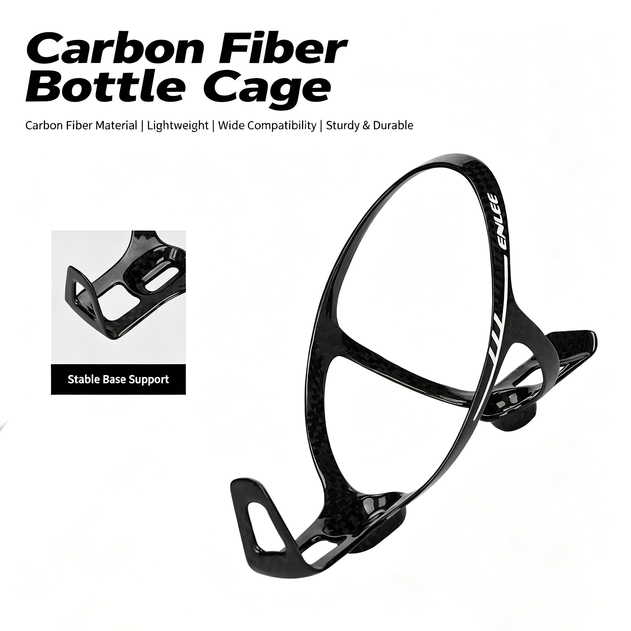 ENLEE 14g Gloss Carbon Fiber Bike Water Bottle Cage