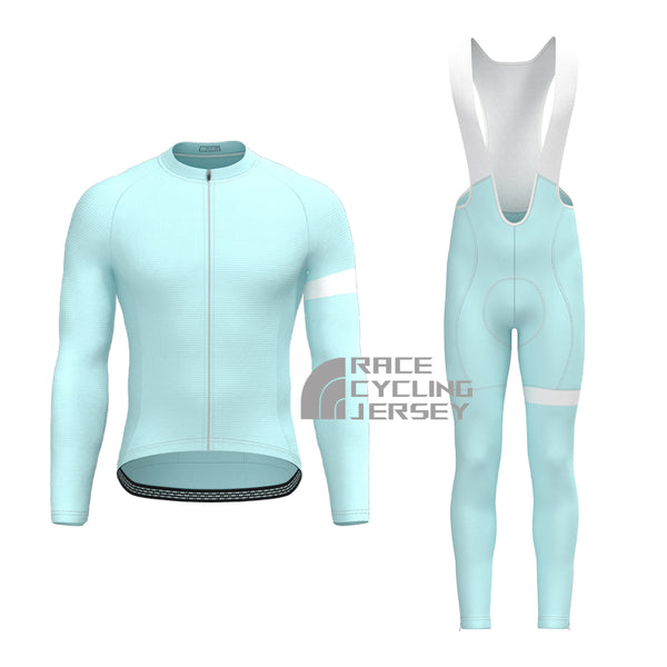 Glacier Blue Long Sleeves Cycling Kits