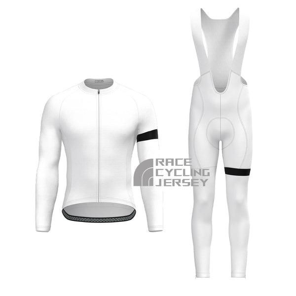 White Long Sleeves Cycling Kits