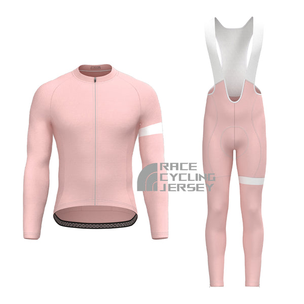 Macaron Pink Long Sleeves Cycling Kits