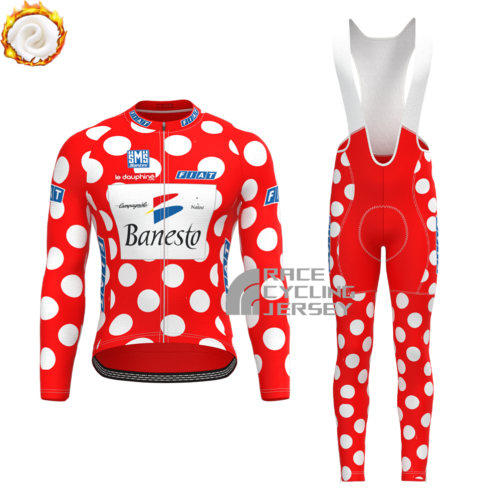 1995 Banesto Fleece Long Sleeves Cycling Kits