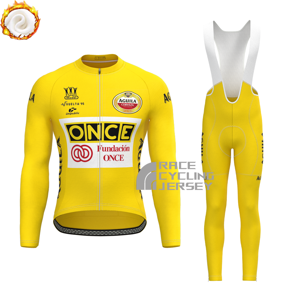 1995 Fundacion Fleece Long Sleeves Cycling Kits