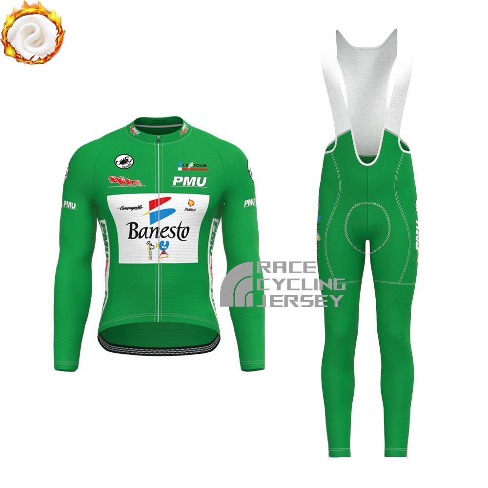 2000 Banesto Fleece Long Sleeves Cycling Kits