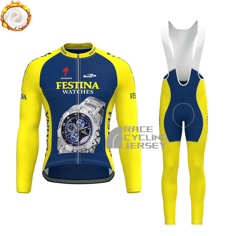 1999 Festina Fleece Long Sleeves Cycling Kits